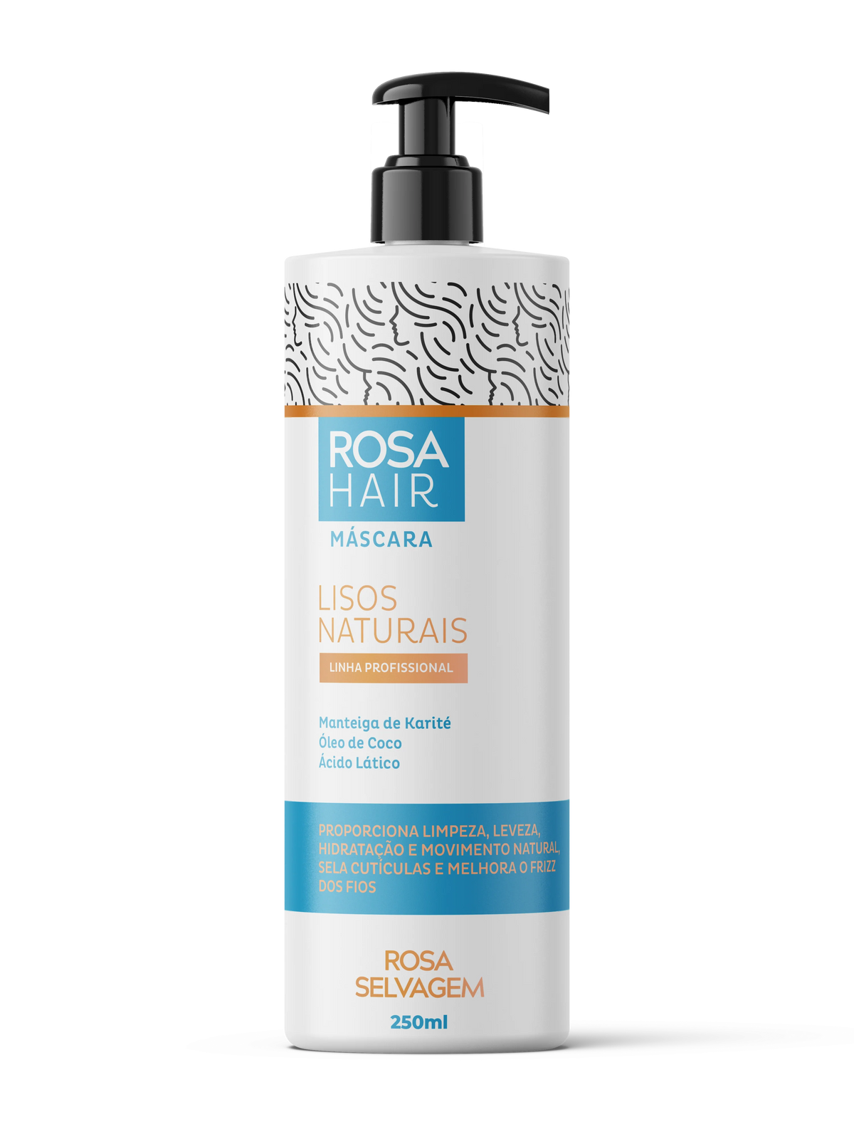 Máscara Rosa Hair Lisos Naturais